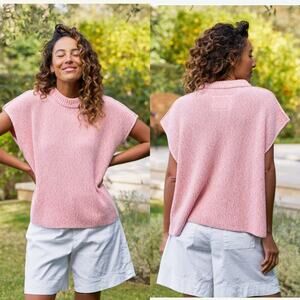 Frank & Eileen Montecito Sweater Vest Coral Reef Italian Cotton Size M NWOT